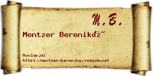 Mentzer Bereniké névjegykártya